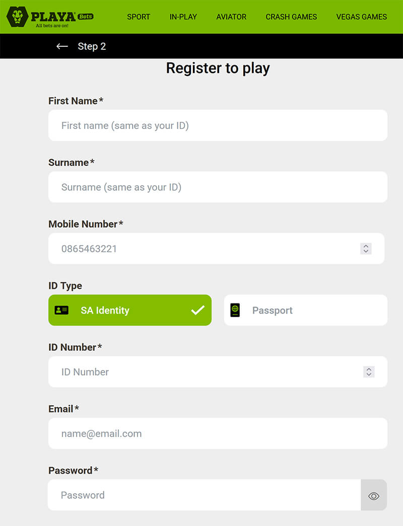 Playabets Signup